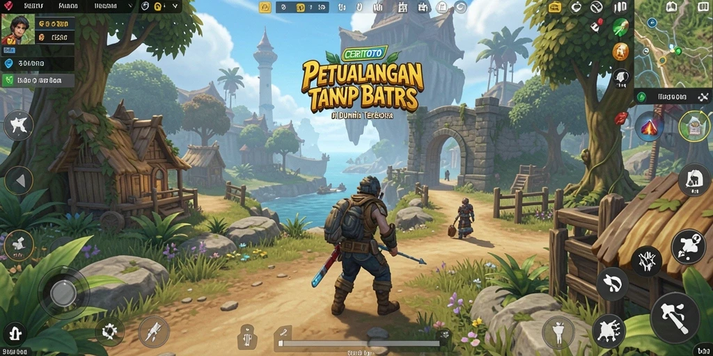 Screenshot gameplay menunjukkan eksplorasi dunia terbuka yang menakjubkan.
