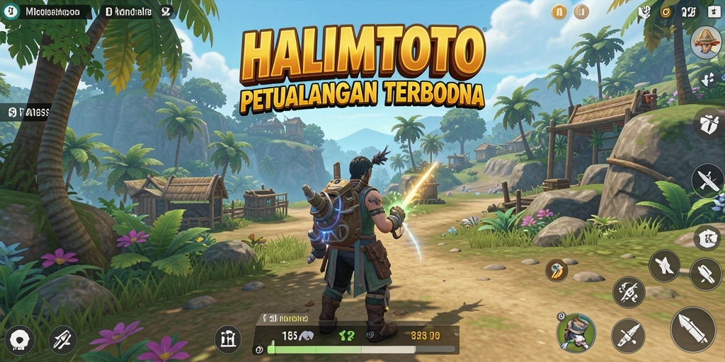 Tangkapan layar HALIMTOTO menampilkan aksi seru di dunia terbuka.