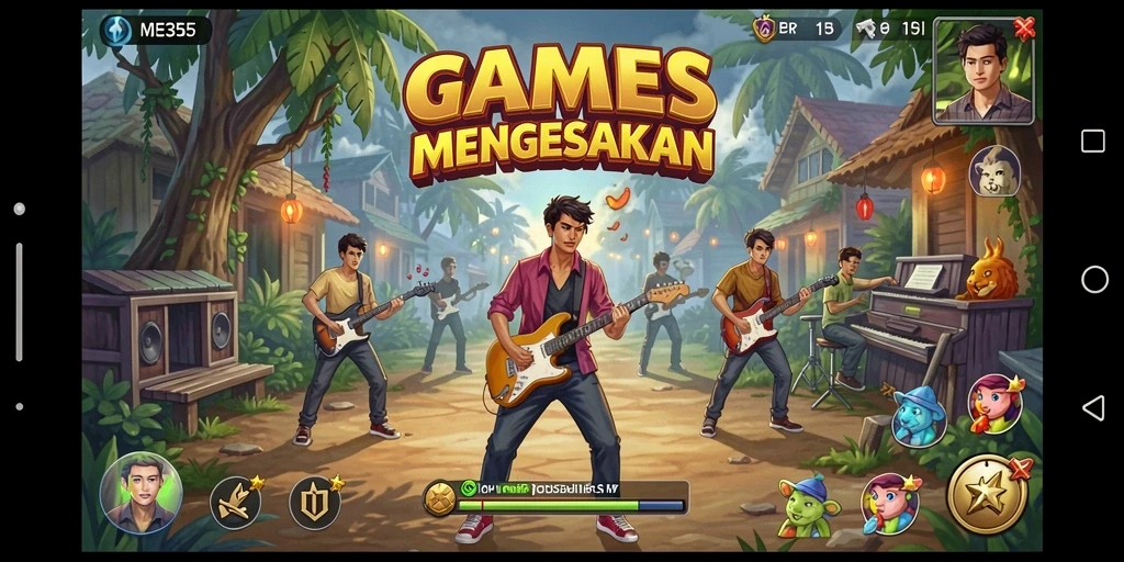 Tampilan screenshot gameplay ME355 yang menampilkan keseruan musik.