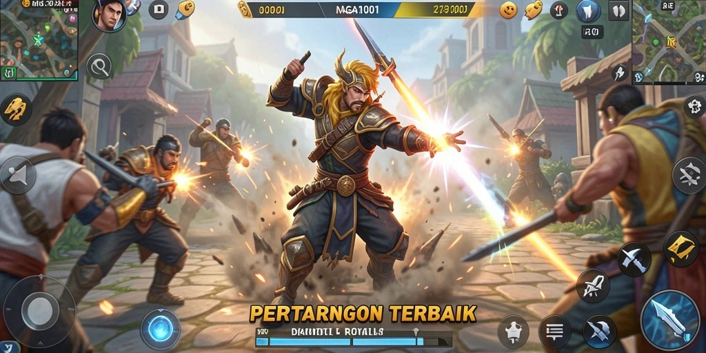 Screenshot gameplay NAGA1001 menampilkan momen aksi seru dalam pertarungan Battle Royale.