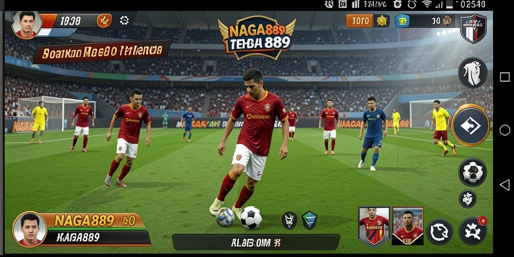 Gameplay NAGA889 yang menggambarkan keseruan sepak bola.
