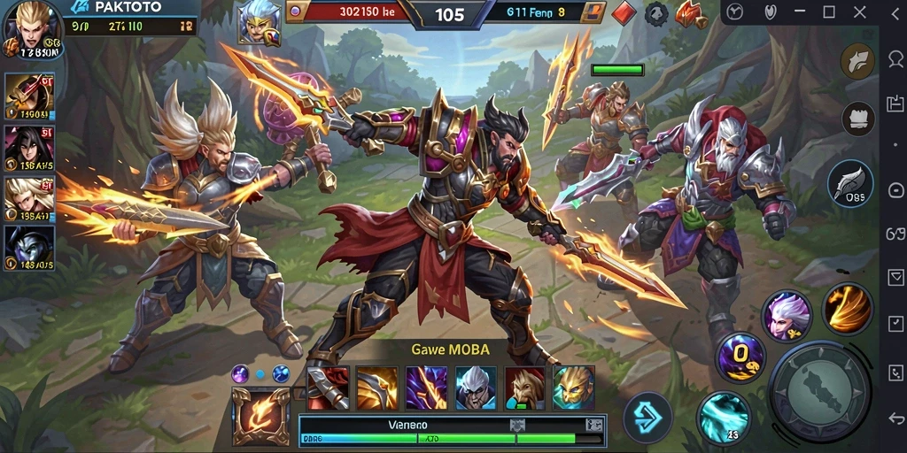 Tampilan gameplay PAKTOTO yang seru dan dinamis di arena pertempuran.